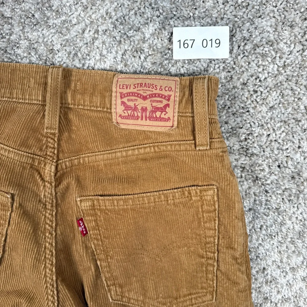 Levis Pants Womens 24 Brown 94 Baggy Corduroy High Rise Straight Leg Cords - Picture 11 of 11